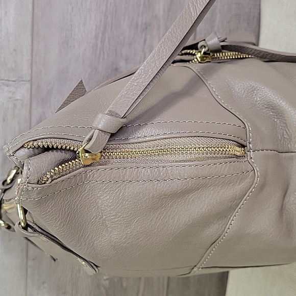 Kooba Taupe Leather Tote Shoulder Bag Handbag Purse - Picture 9 of 14